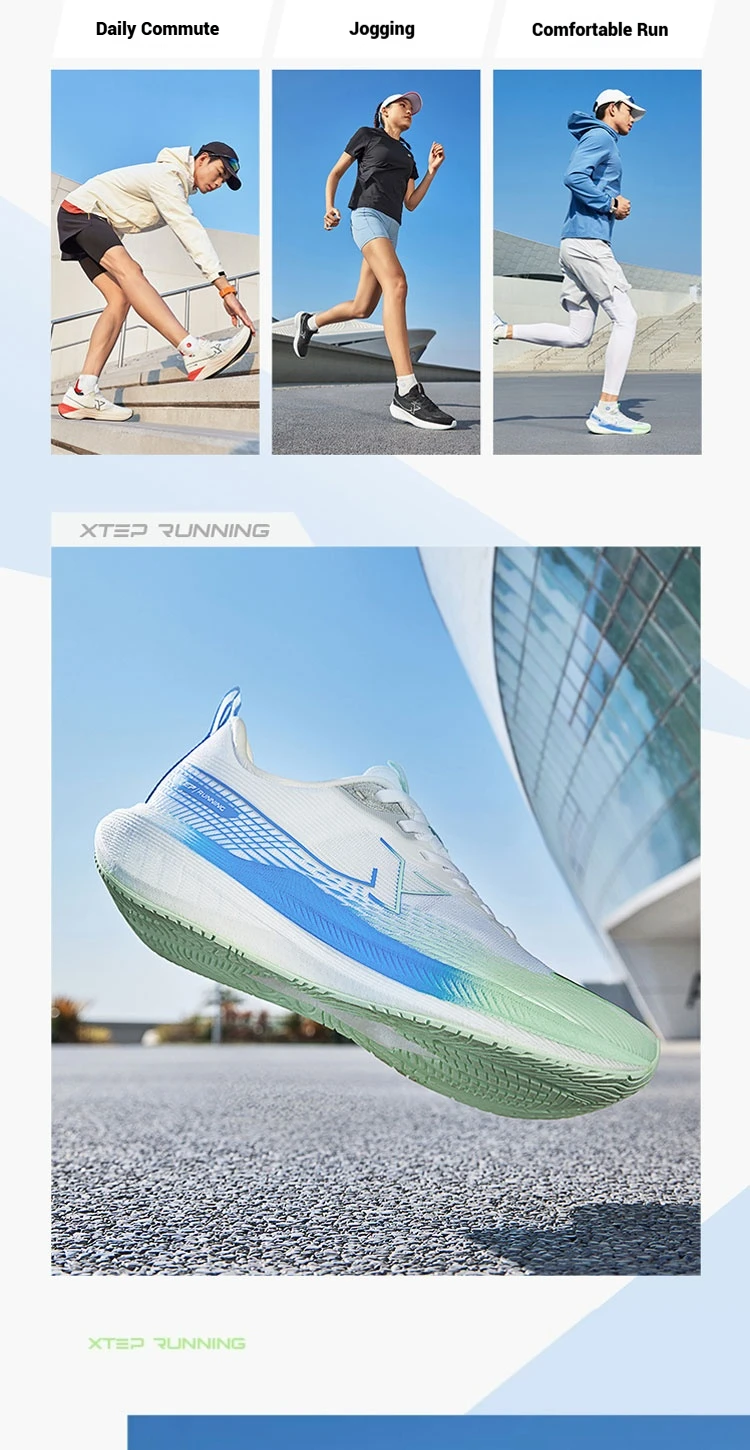 Xtep Kunpeng Men's Running Shoes 2025 Summer Lightweight Breathable Cushioning Shock-absorbing Rebound Sport Shoes 875219110025