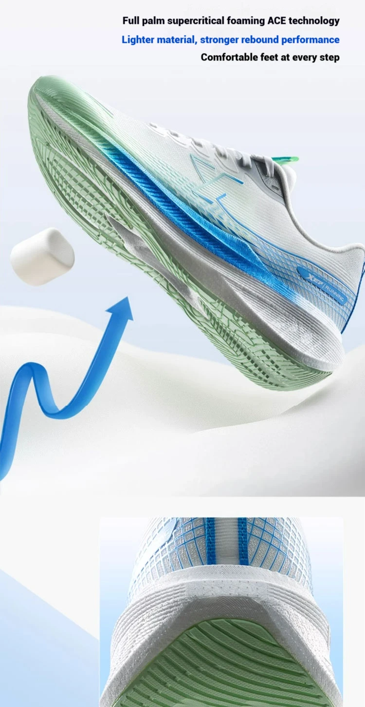 Xtep Kunpeng Men's Running Shoes 2025 Summer Lightweight Breathable Cushioning Shock-absorbing Rebound Sport Shoes 875219110025