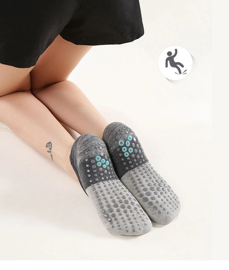 4 Pairs Women Anti-slip Yoga Socks Backless Bandage Pilates Socks Ladies Ballet Dance Fitness Slipper Cotton Sports Socks