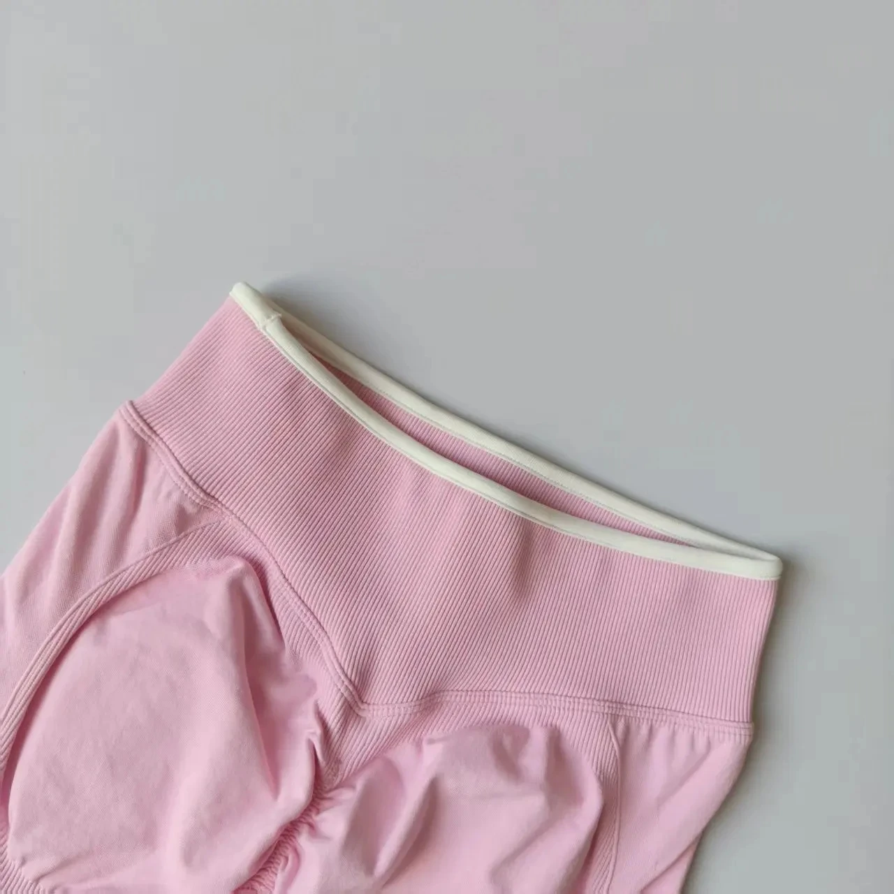 Women's Seamless Gym Solid Color Sports Pants White Edge Waist Tight High Waist Hip Lifting Yoga Pants Running Exercise Pants