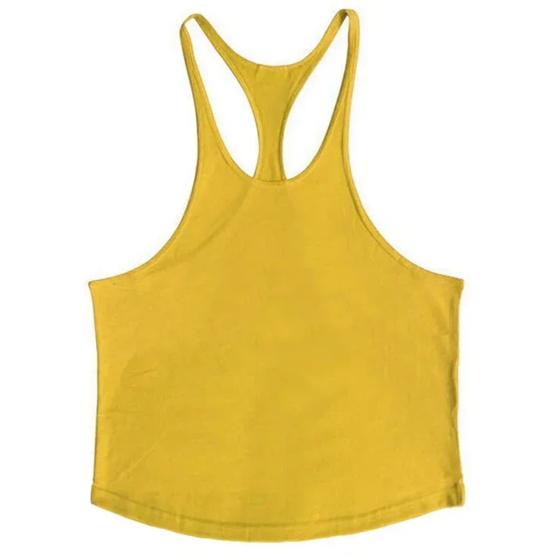 Plain Mens Sport Sleeveless Shirts Gym Fitness Bodybuilding Workout Muscle Tank Tops Summer Cool Cotton Breathable Y-back Vests