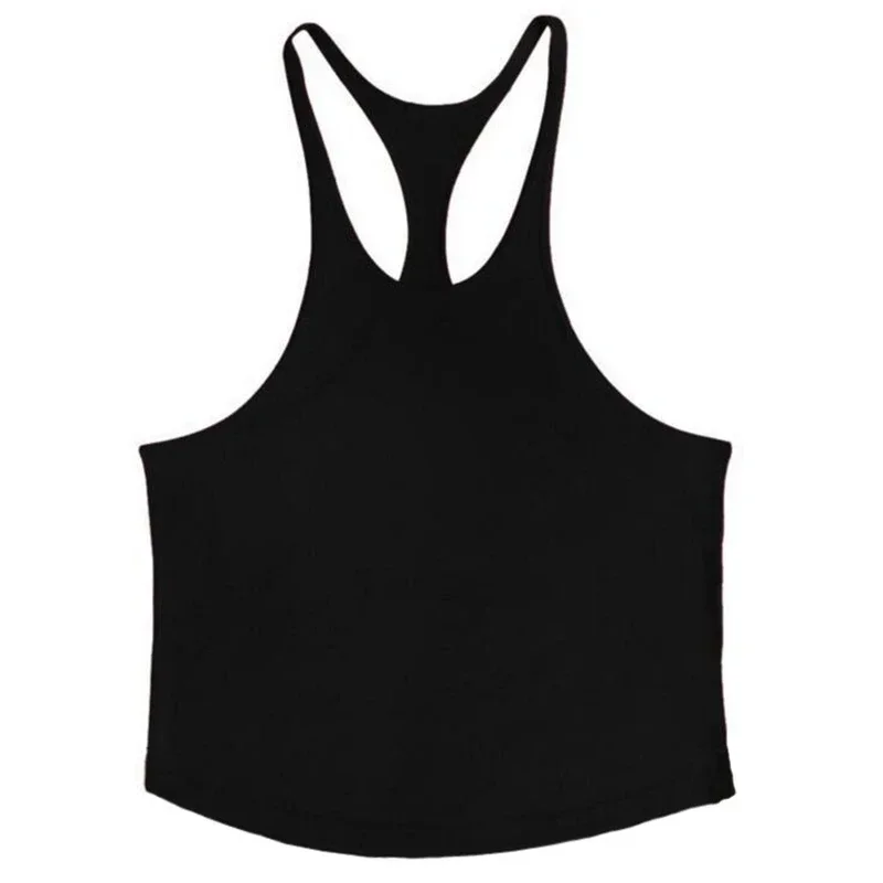 Plain Mens Sport Sleeveless Shirts Gym Fitness Bodybuilding Workout Muscle Tank Tops Summer Cool Cotton Breathable Y-back Vests