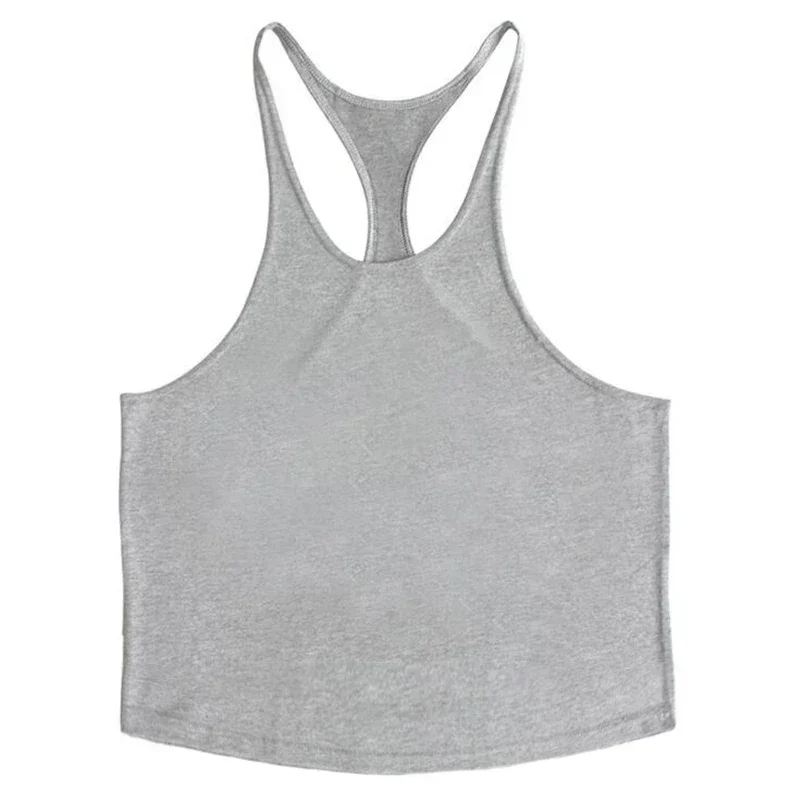Plain Mens Sport Sleeveless Shirts Gym Fitness Bodybuilding Workout Muscle Tank Tops Summer Cool Cotton Breathable Y-back Vests