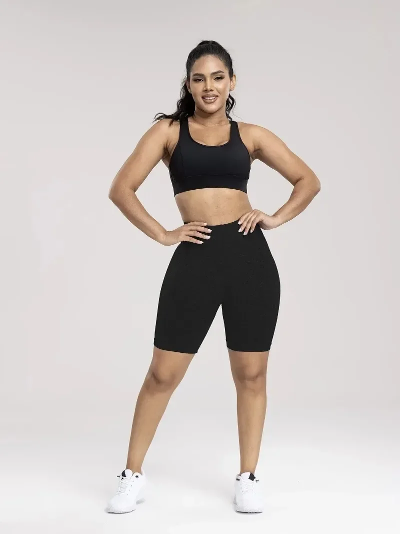 Seamless Sports Women Shorts Muliticolor Yoga Shorts Stretchy High Waist Running Cycling Leggings Hip Liftting Solid Gym Shorts