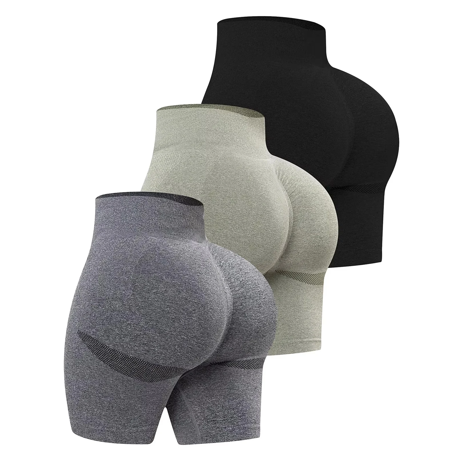 Seamless Sports Women Shorts Muliticolor Yoga Shorts Stretchy High Waist Running Cycling Leggings Hip Liftting Solid Gym Shorts