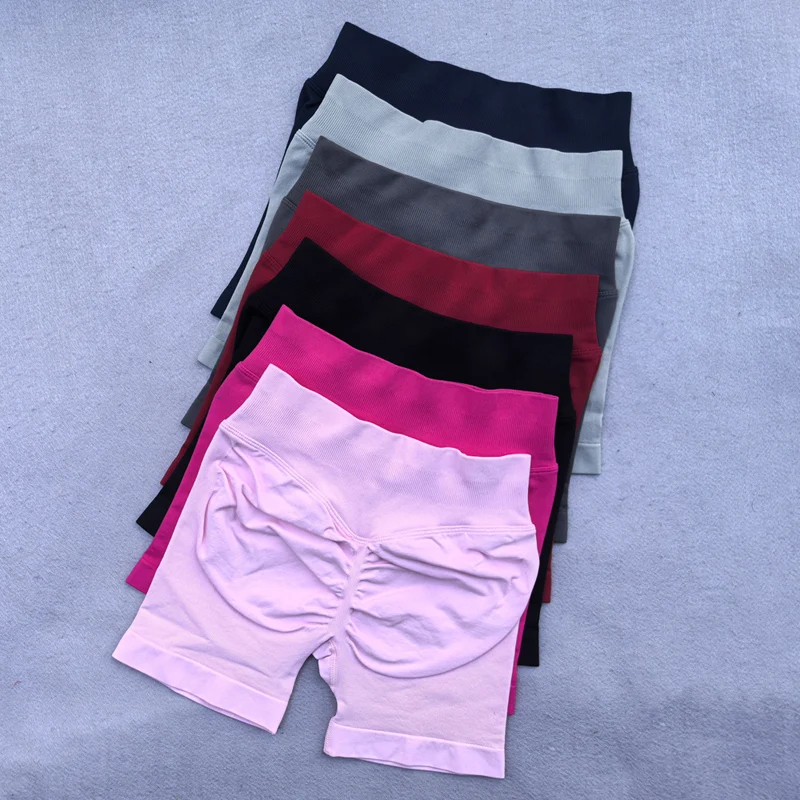 Shorts Women Seamless Yoga Shorts Scrunch Bum Gym Shorts Workout Low Waist Short Leggings Booty Stretch Running Shorts