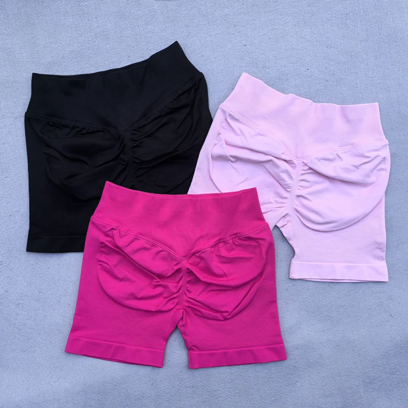 Shorts Women Seamless Yoga Shorts Scrunch Bum Gym Shorts Workout Low Waist Short Leggings Booty Stretch Running Shorts