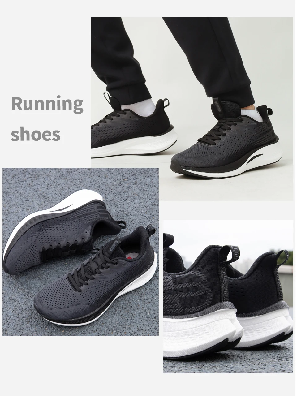 Baasploa Men Jogging Sports Shoes Carbon Plate Professional Cushioning Sneakers Male Outdoor Breathable Non Slip Running Shoes