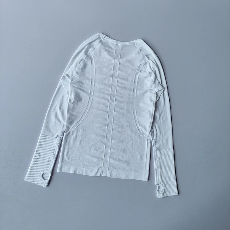 Yoga Clothes for Women, Sports Tops, Round Neck, Seamless, Slim, Running Shirt Fitness Workout Long Sleeves Gym T Shirt, Winter