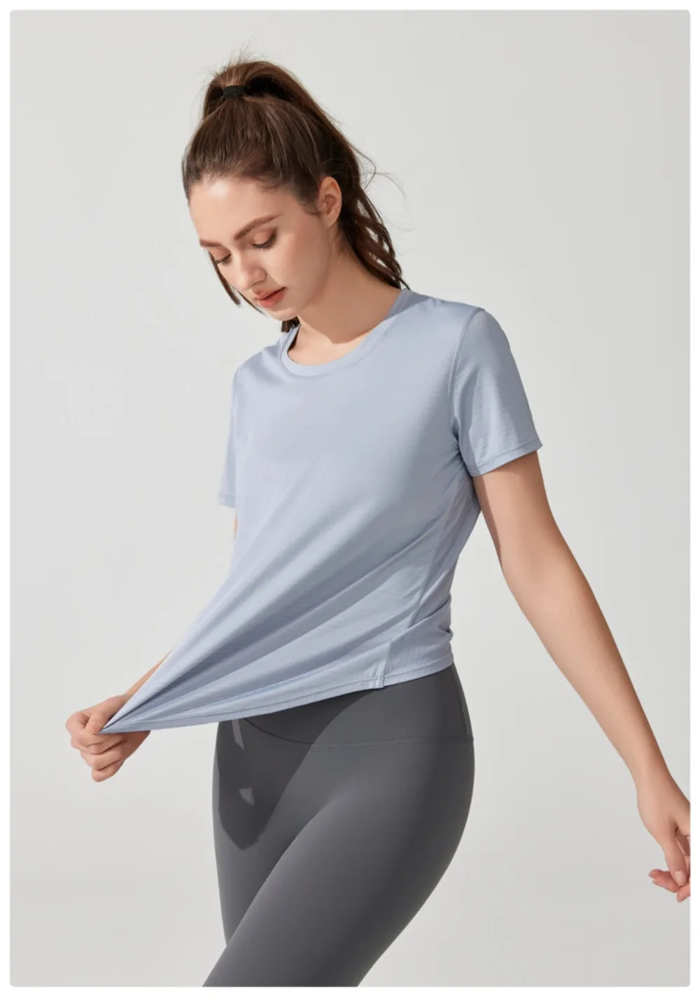 Women's Short Sleeve Yoga Top with Knot Back - Breathable Casual Athletic Wear for Gym, Fitness, Summer Workouts