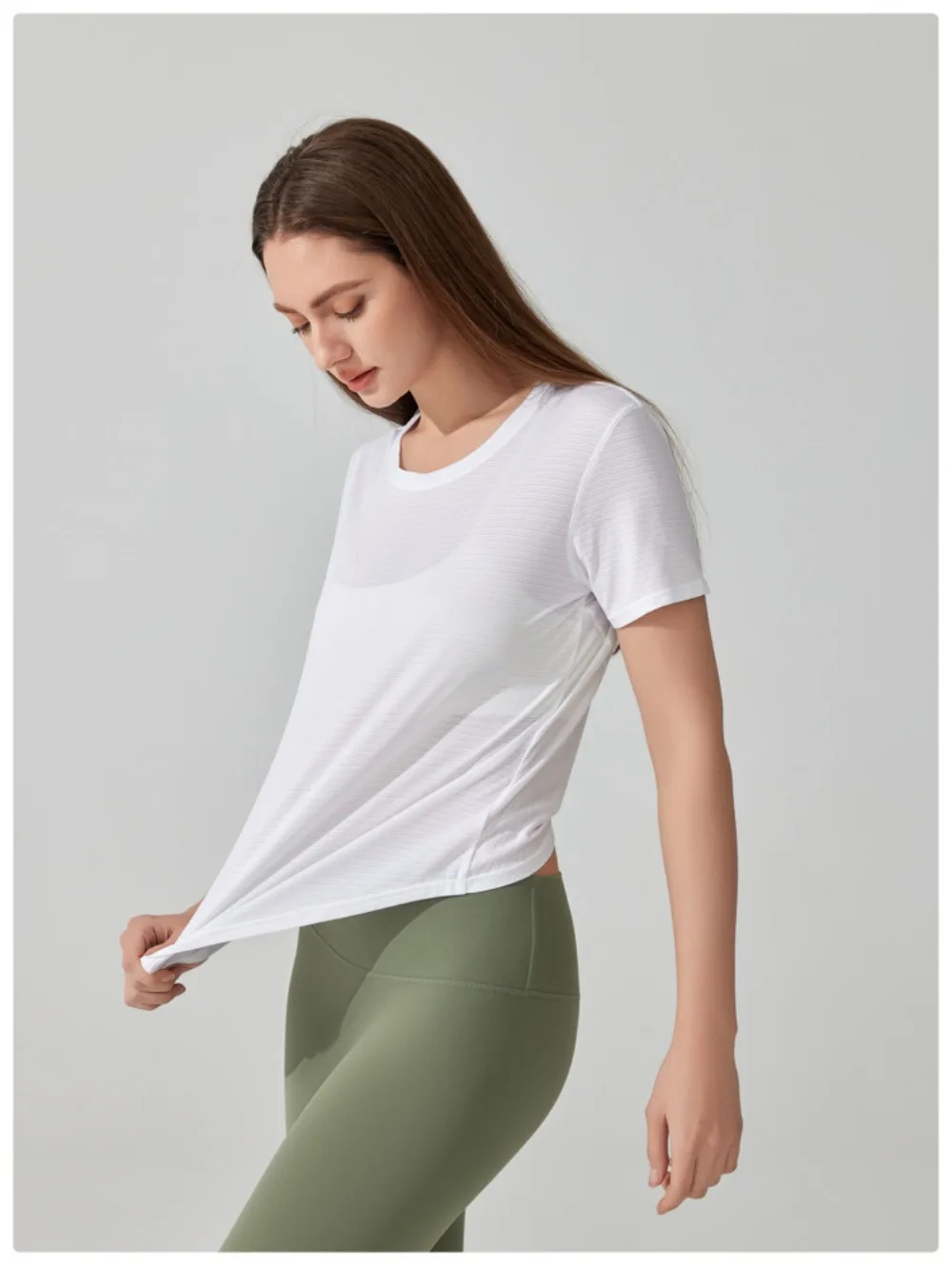 Women's Short Sleeve Yoga Top with Knot Back - Breathable Casual Athletic Wear for Gym, Fitness, Summer Workouts