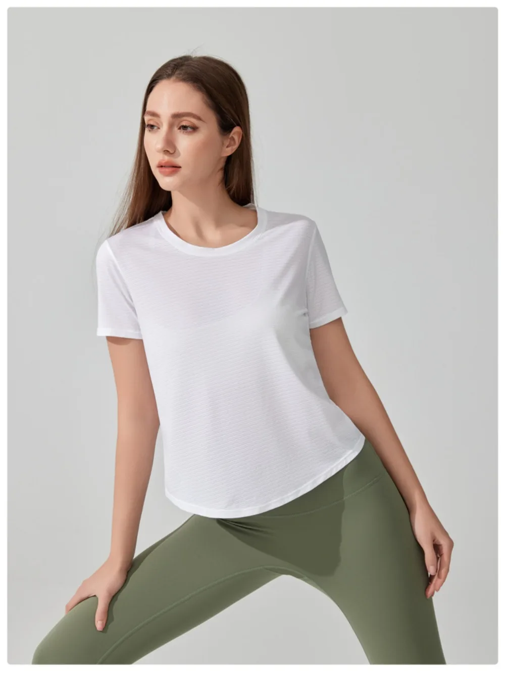 Women's Short Sleeve Yoga Top with Knot Back - Breathable Casual Athletic Wear for Gym, Fitness, Summer Workouts