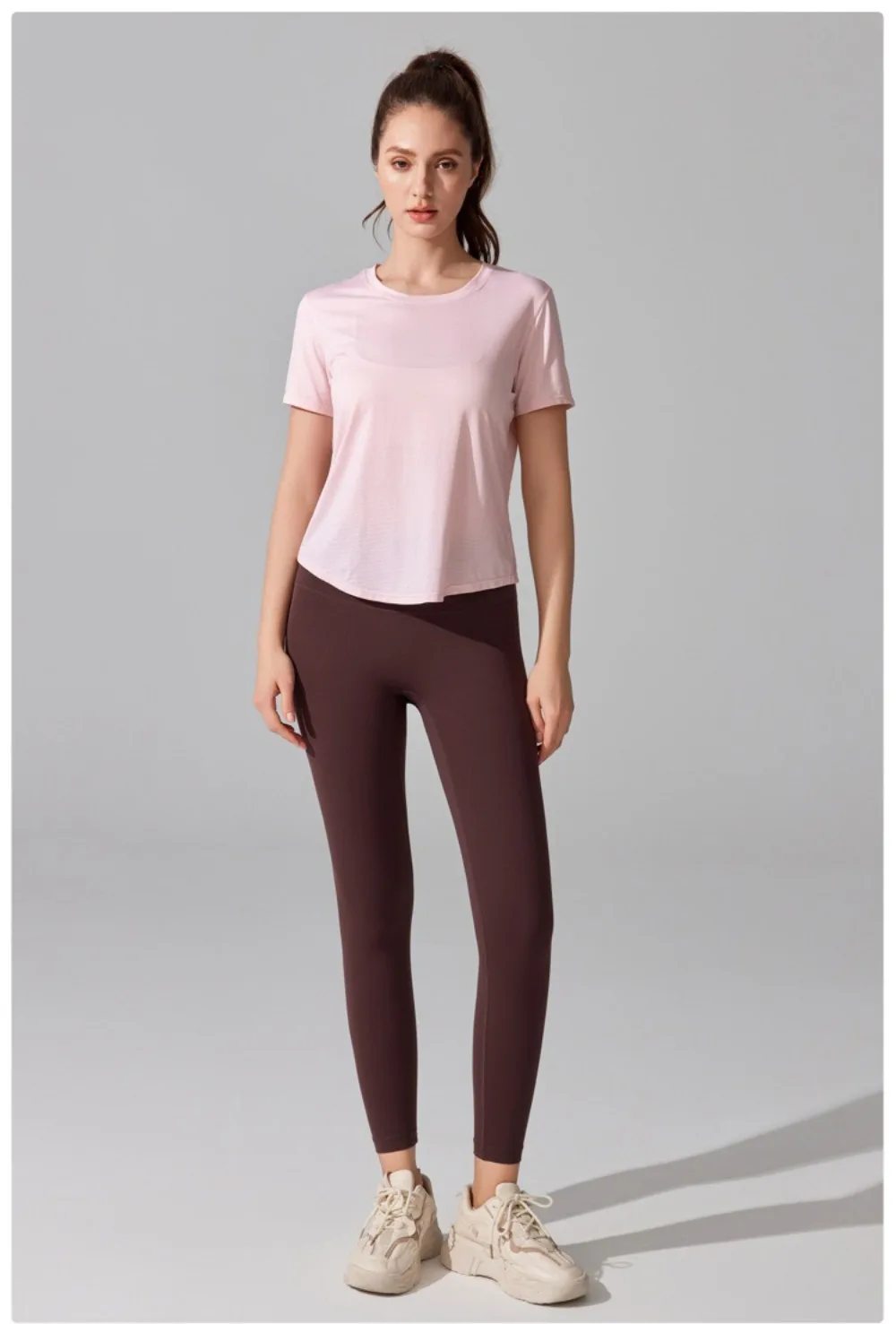 Women's Short Sleeve Yoga Top with Knot Back - Breathable Casual Athletic Wear for Gym, Fitness, Summer Workouts