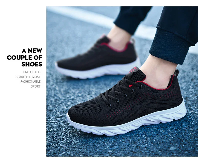 Sports Men Running Jogging Shoes Casual Sneakers Outdoor Lace Up Breathable Mesh Light Tennis Outdoor Walking Size 39-46