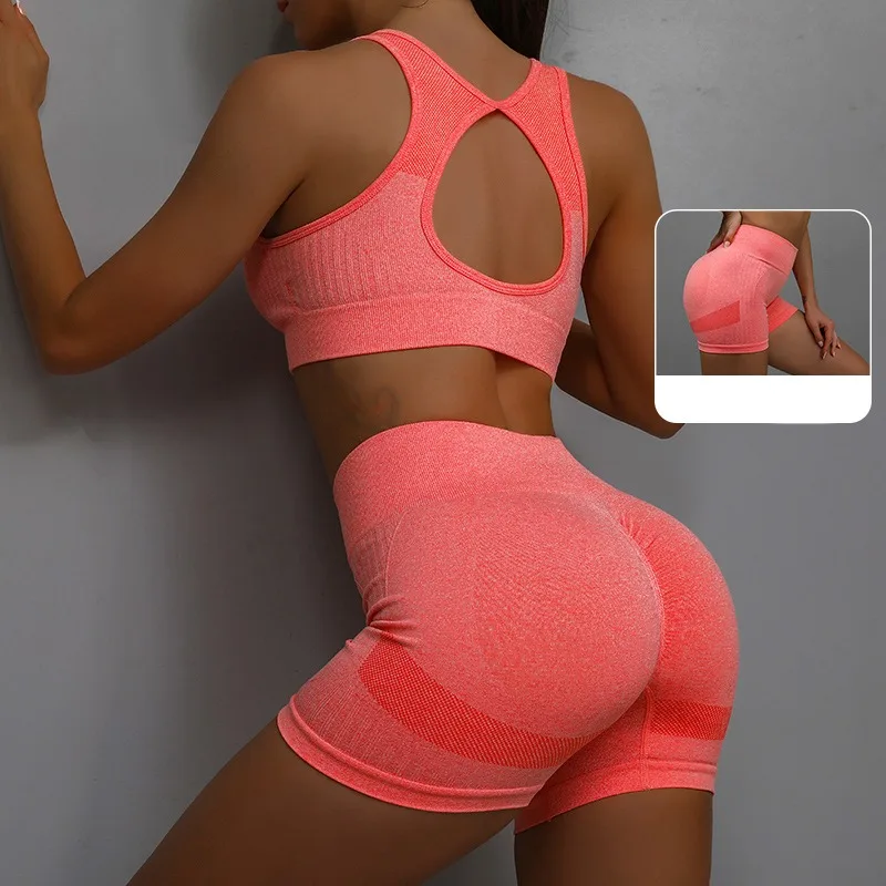 2PCS Yoga Suit Yoga Sports Underwear Women's Fitness Suit Vest Running Sports Yoga Shorts Set Yoga Set Workout Set