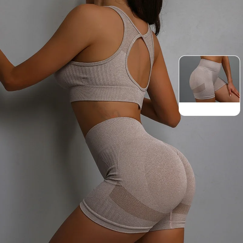 2PCS Yoga Suit Yoga Sports Underwear Women's Fitness Suit Vest Running Sports Yoga Shorts Set Yoga Set Workout Set