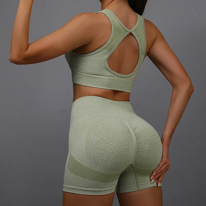 2PCS Yoga Suit Yoga Sports Underwear Women's Fitness Suit Vest Running Sports Yoga Shorts Set Yoga Set Workout Set