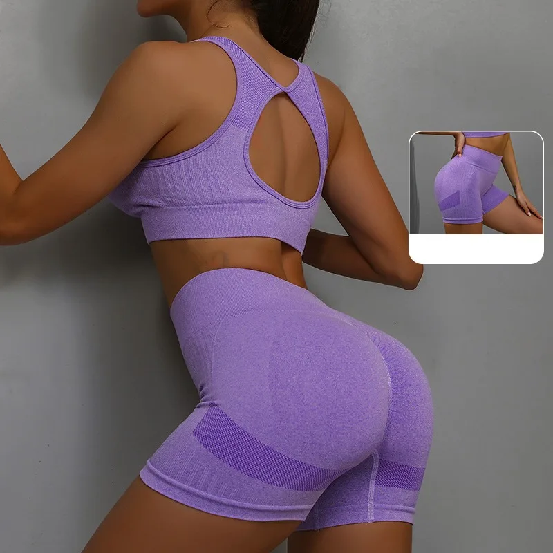 2PCS Yoga Suit Yoga Sports Underwear Women's Fitness Suit Vest Running Sports Yoga Shorts Set Yoga Set Workout Set