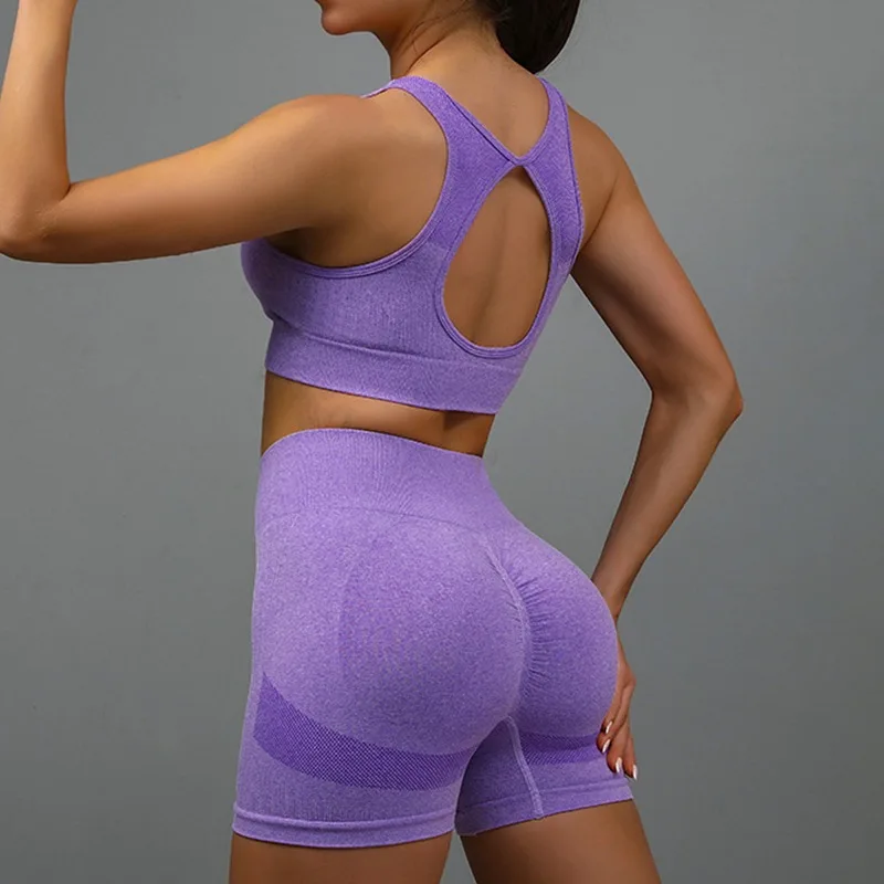 2PCS Yoga Suit Yoga Sports Underwear Women's Fitness Suit Vest Running Sports Yoga Shorts Set Yoga Set Workout Set