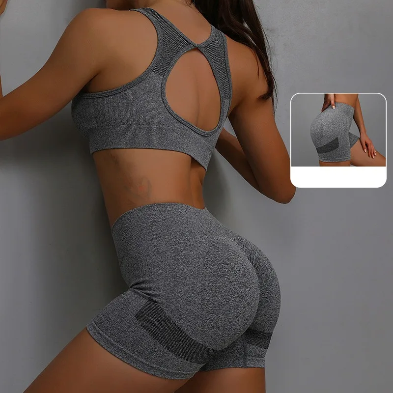 2PCS Yoga Suit Yoga Sports Underwear Women's Fitness Suit Vest Running Sports Yoga Shorts Set Yoga Set Workout Set