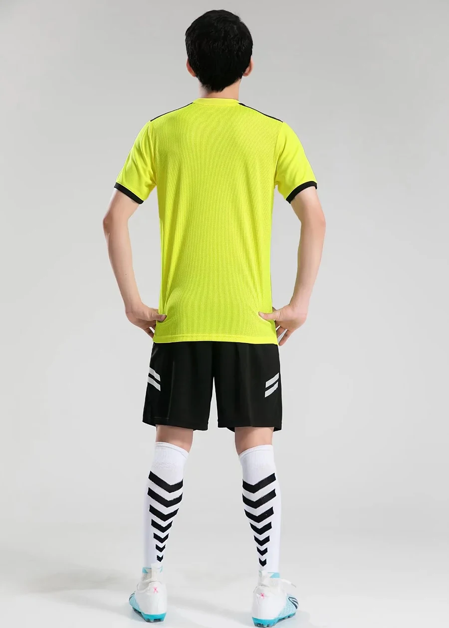 Professional Men Referee Uniforms Soccer Football Jerseys Shirts Pockets Judge Short Sleeve Team Shirt Sportswear Clothes