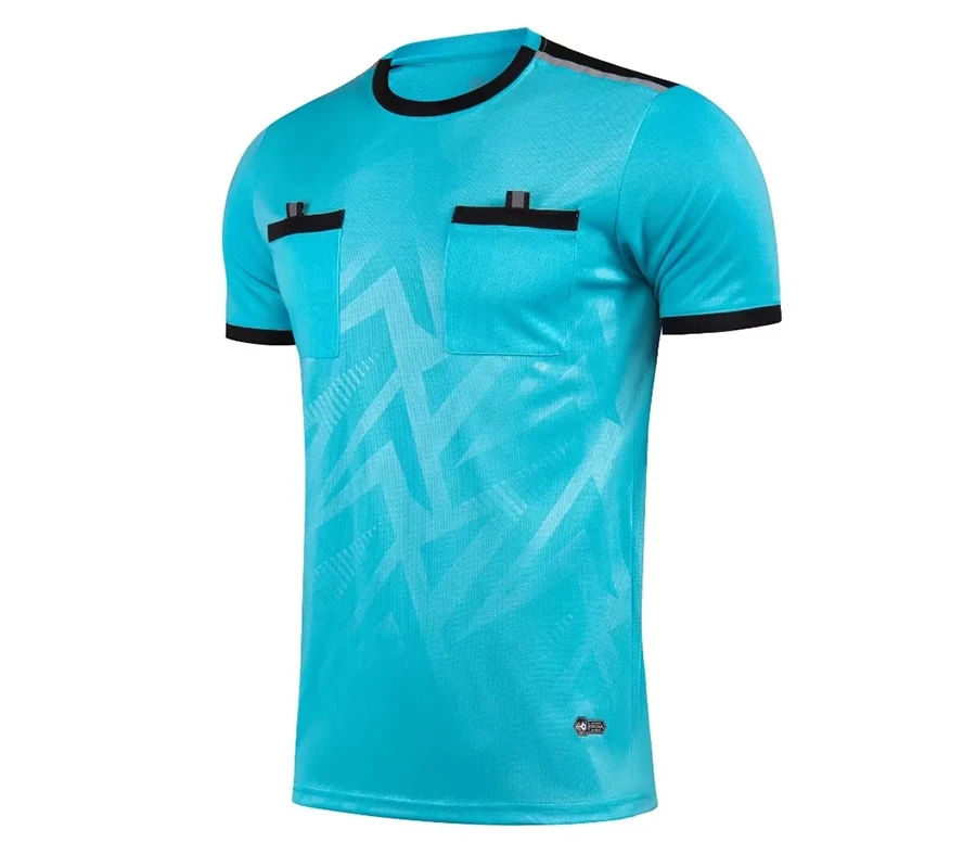Professional Men Referee Uniforms Soccer Football Jerseys Shirts Pockets Judge Short Sleeve Team Shirt Sportswear Clothes
