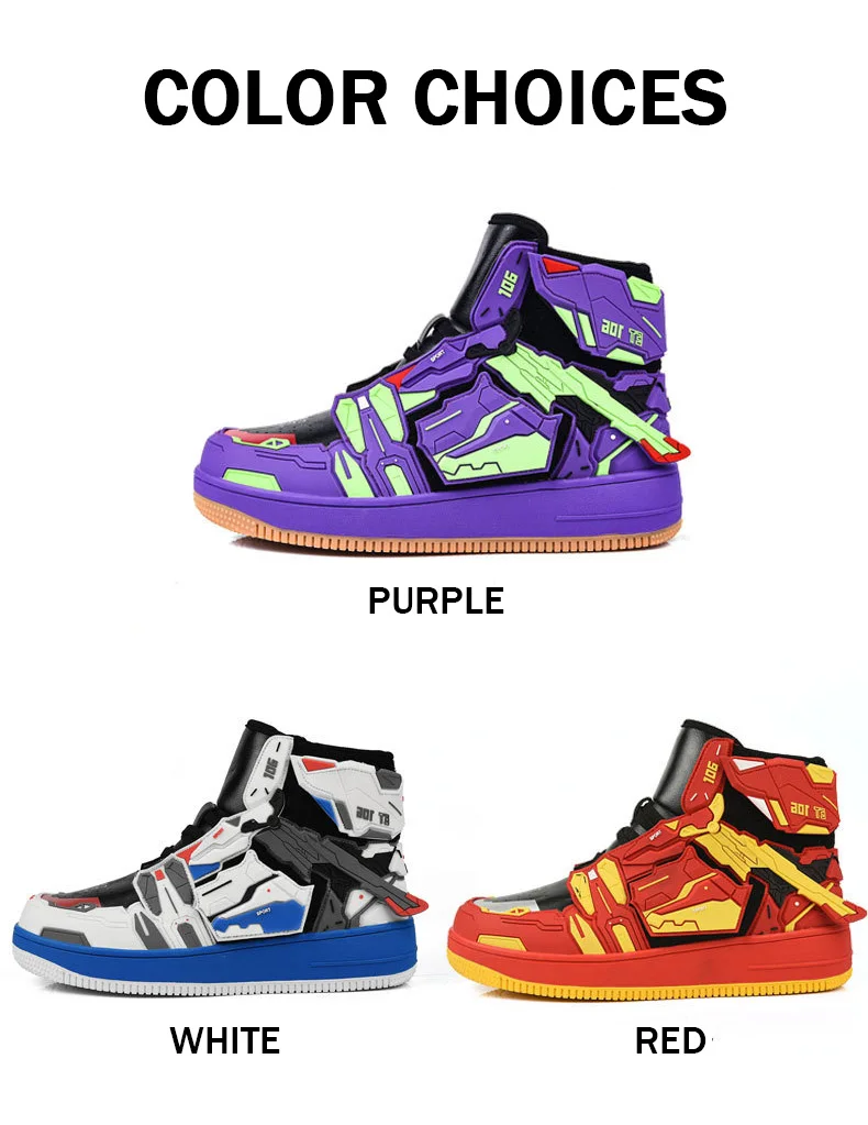Lynjacye Cosplay Mid Cut Basketball Boots Unisex Mechanical Style Athletics Sport Trainer Tennis Basketball Shoes
