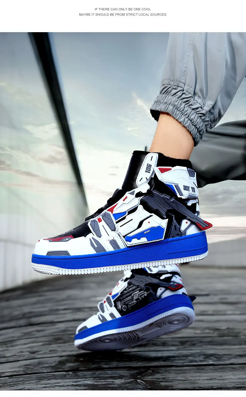 Lynjacye Cosplay Mid Cut Basketball Boots Unisex Mechanical Style Athletics Sport Trainer Tennis Basketball Shoes