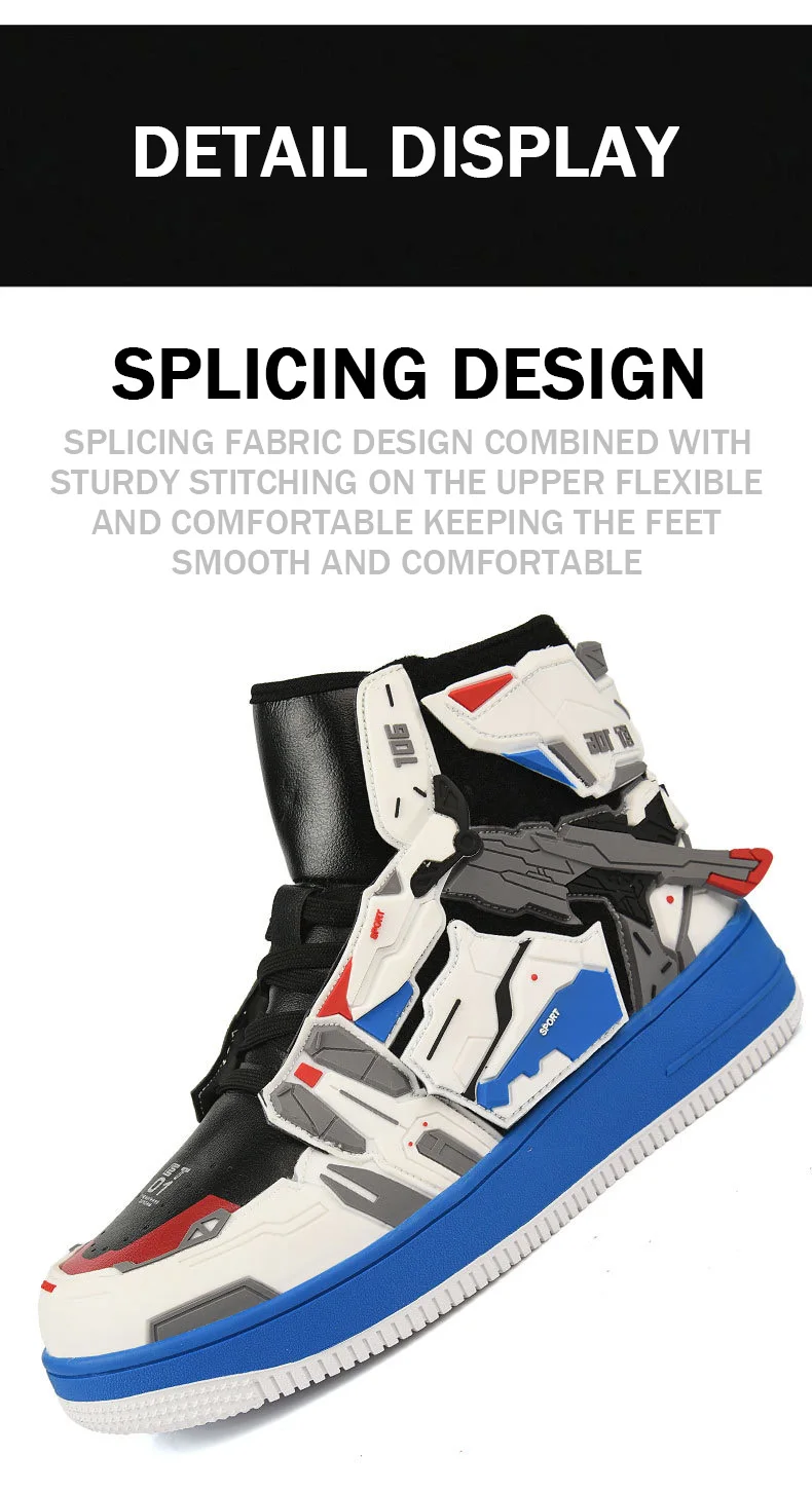 Lynjacye Cosplay Mid Cut Basketball Boots Unisex Mechanical Style Athletics Sport Trainer Tennis Basketball Shoes