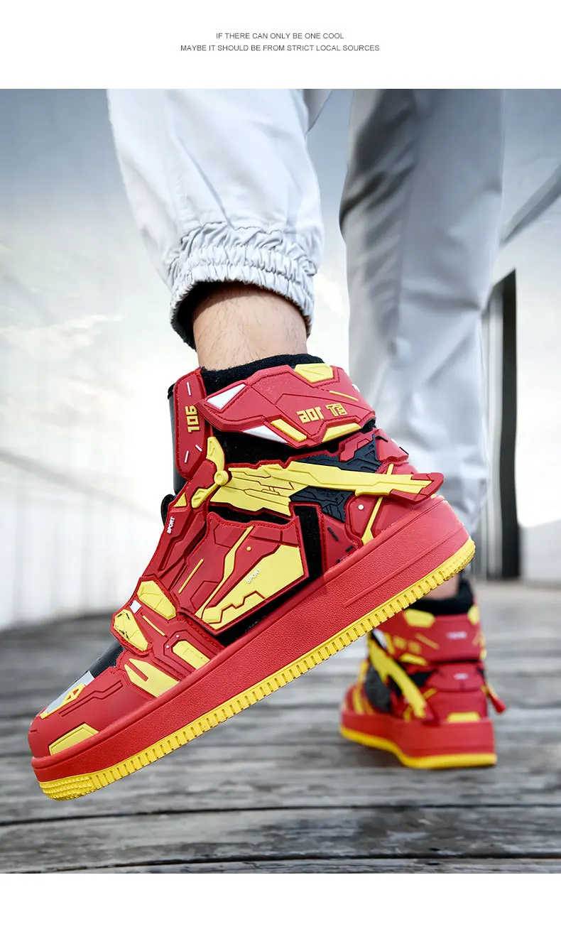Lynjacye Cosplay Mid Cut Basketball Boots Unisex Mechanical Style Athletics Sport Trainer Tennis Basketball Shoes