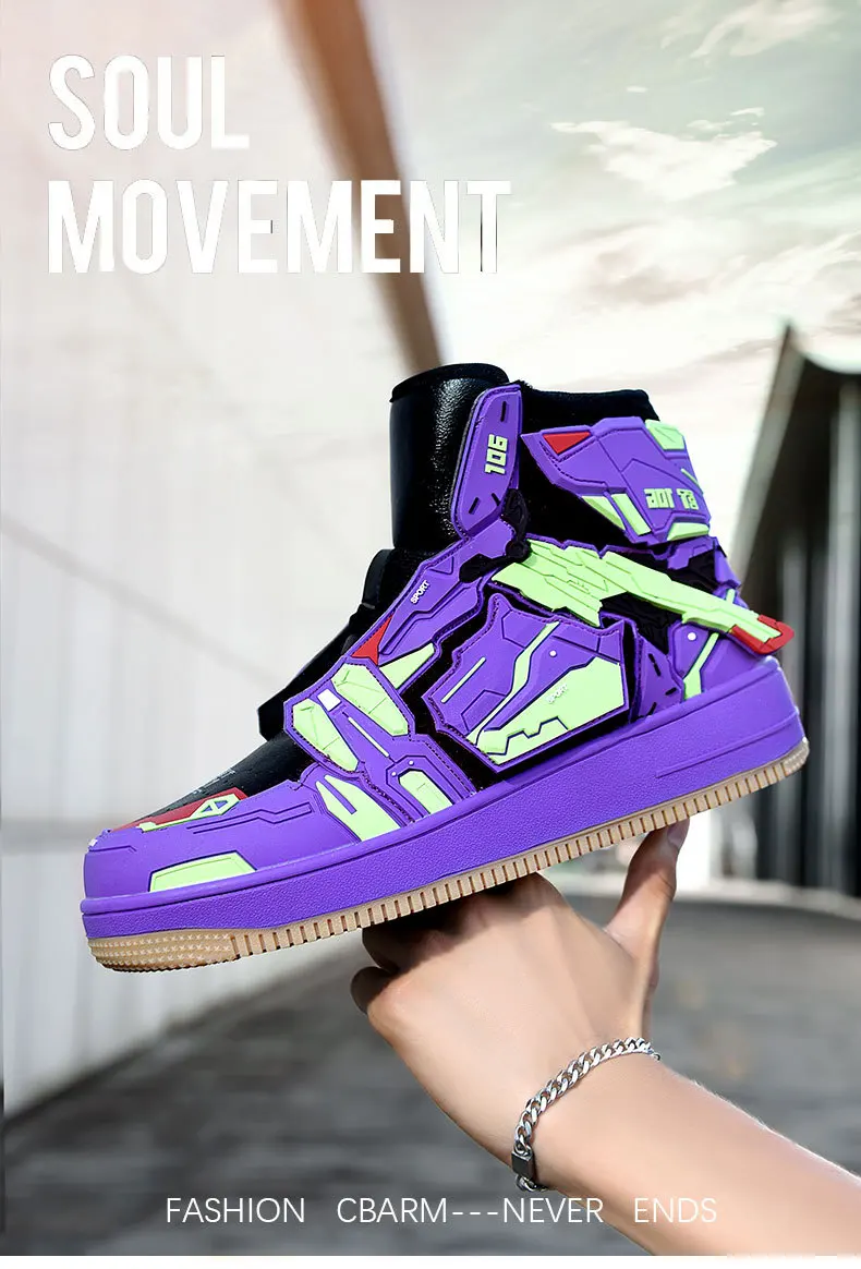 Lynjacye Cosplay Mid Cut Basketball Boots Unisex Mechanical Style Athletics Sport Trainer Tennis Basketball Shoes