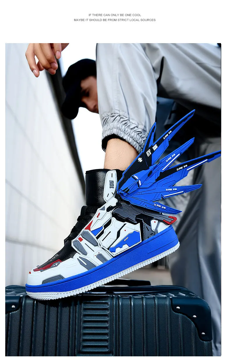 Lynjacye Cosplay Mid Cut Basketball Boots Unisex Mechanical Style Athletics Sport Trainer Tennis Basketball Shoes