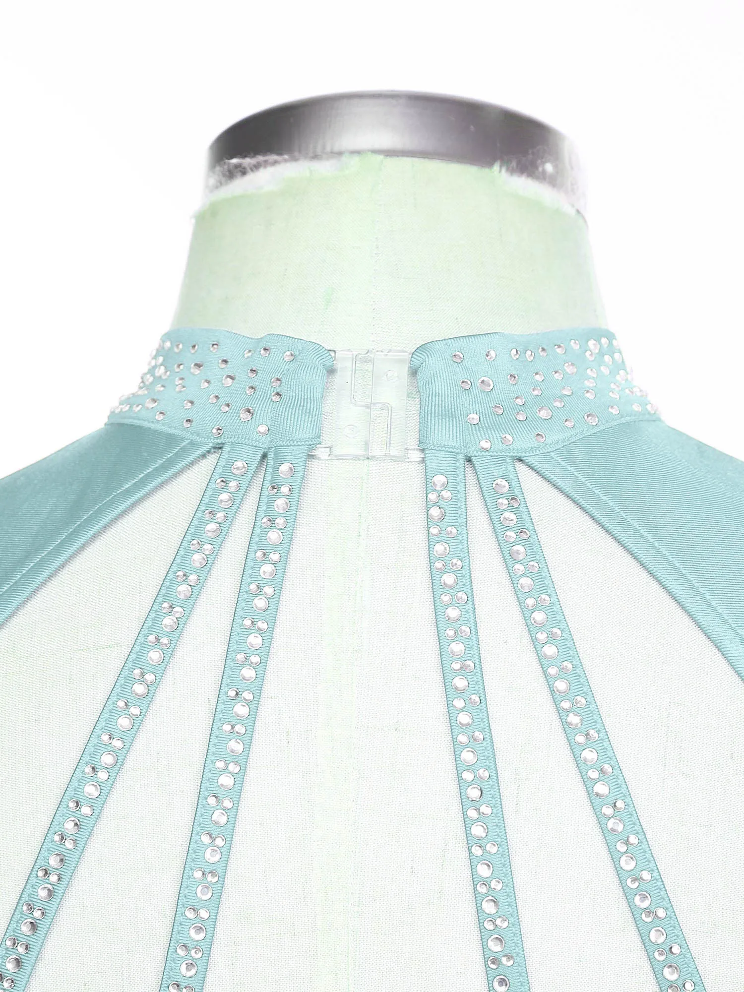 Women Figure Skating Dress Modern Lyrical Dance Gymnastics Acrobatics Clothes Sleeveless Shiny Rhinestones Mesh Leotard Tutu
