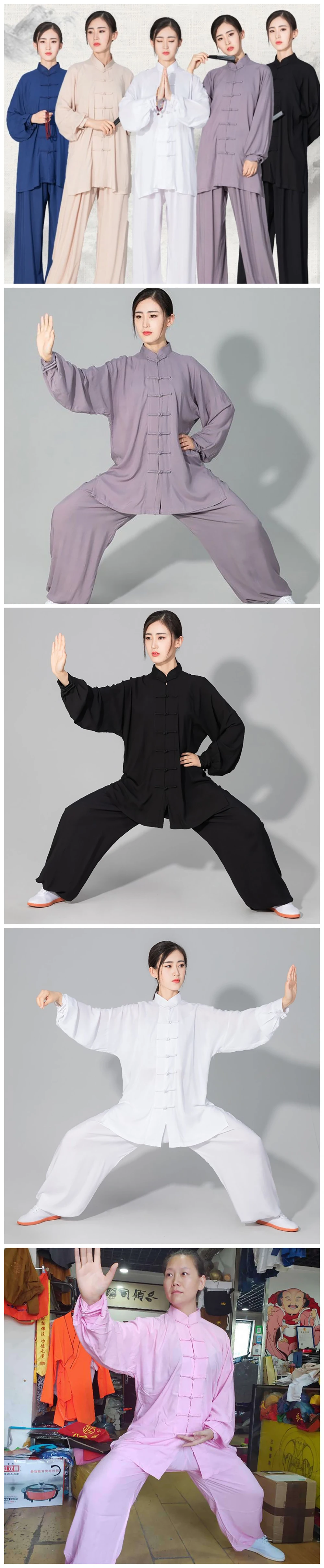 Chinese Tai Chi Uniform Cotton Wushu Kung Fu Clothing Kids Adults Martial Arts Wing Chun Suit Taichi Performance Tang Suit Taiji