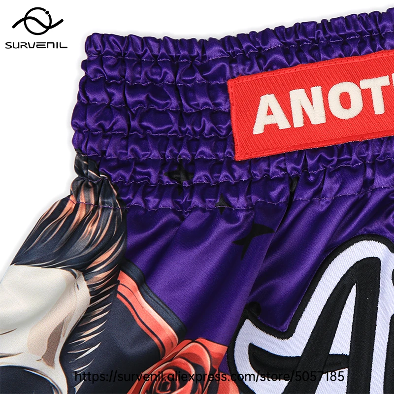 Muay Thai Shorts for Men Women Breathable MMA Fight Training Shorts Quick-Dry Combat Sports Gear Skull Sublimated Boxing Shorts