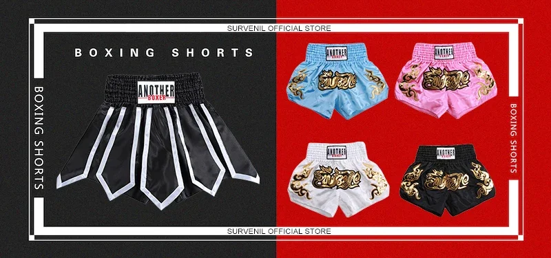 Muay Thai Shorts for Men Women Breathable MMA Fight Training Shorts Quick-Dry Combat Sports Gear Skull Sublimated Boxing Shorts