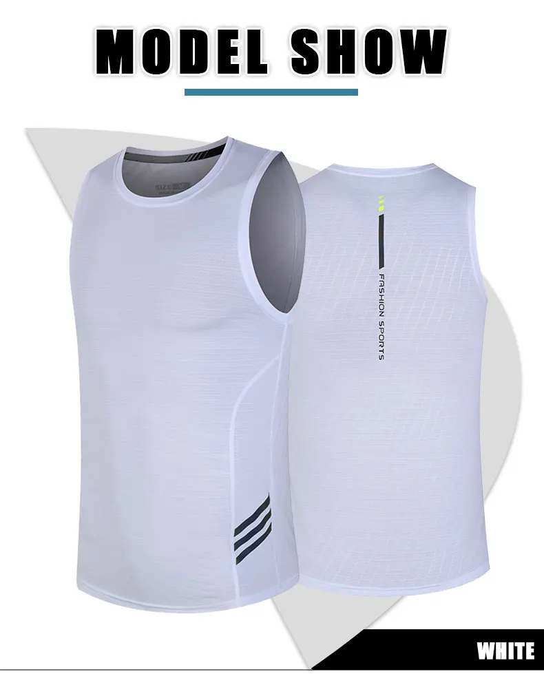 Men's Running Tank Top Fitness Wear Shirts Tops Man Sports First Layer Undershirt Ice Vest Sweatshirt Gym Tees Singlet Marathon