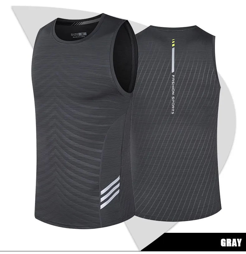 Men's Running Tank Top Fitness Wear Shirts Tops Man Sports First Layer Undershirt Ice Vest Sweatshirt Gym Tees Singlet Marathon