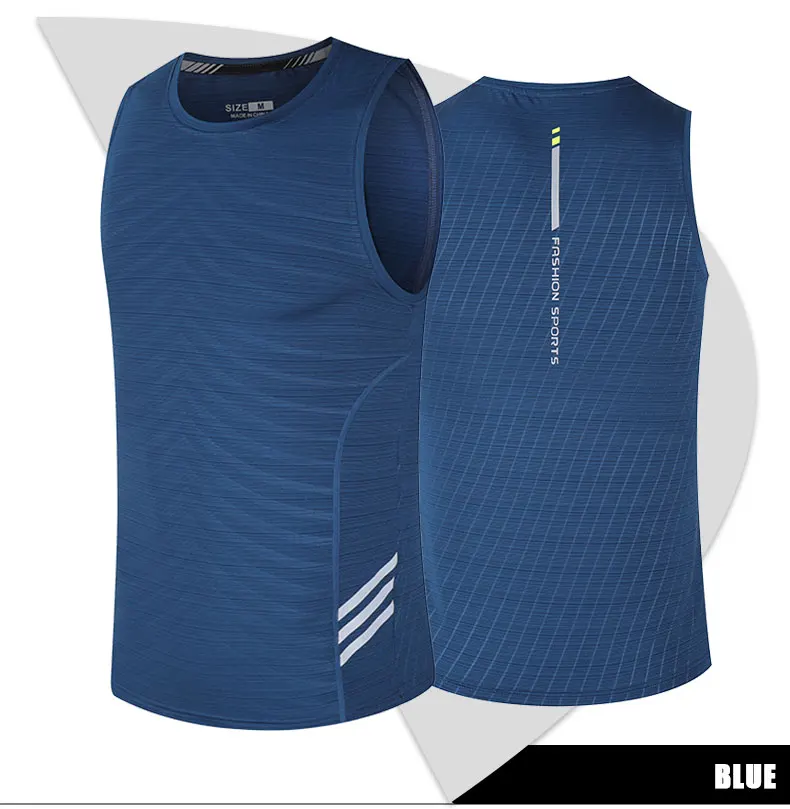 Men's Running Tank Top Fitness Wear Shirts Tops Man Sports First Layer Undershirt Ice Vest Sweatshirt Gym Tees Singlet Marathon
