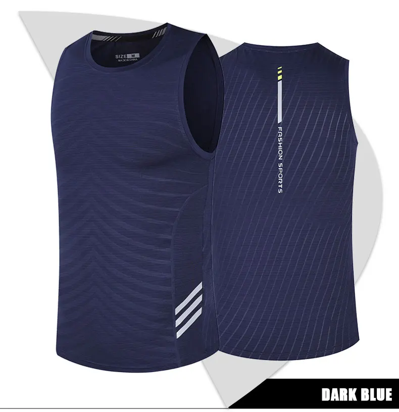 Men's Running Tank Top Fitness Wear Shirts Tops Man Sports First Layer Undershirt Ice Vest Sweatshirt Gym Tees Singlet Marathon