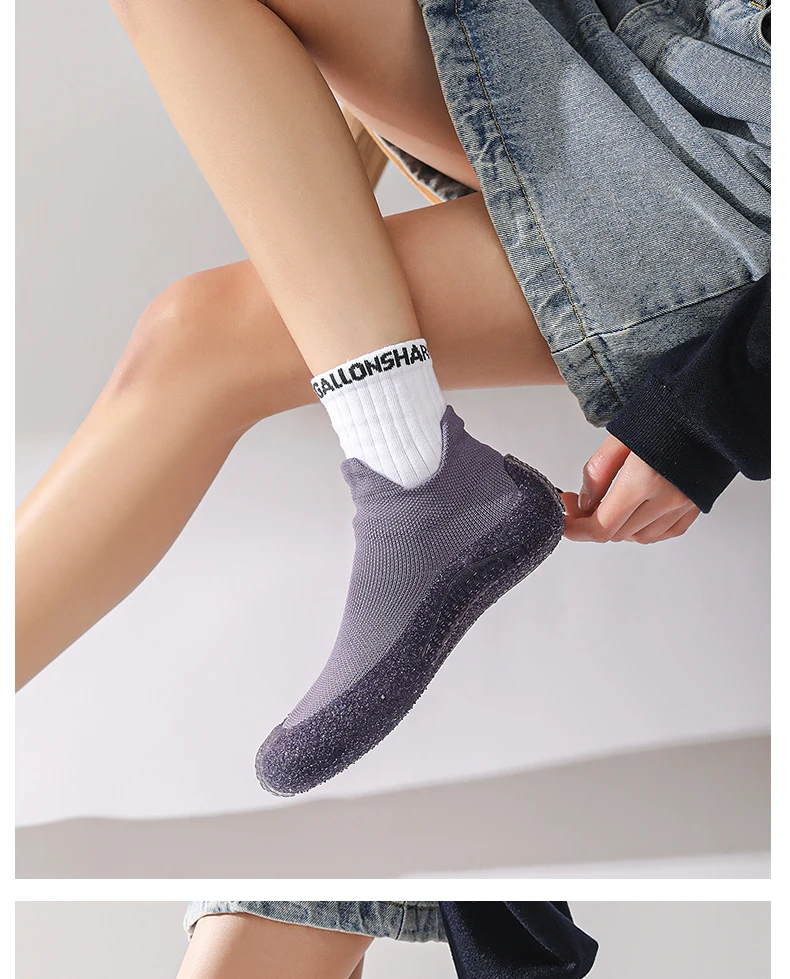 GallonShark Silent Indoor Sports Shoes and Socks Gym Ultra Lightweight Shock Absorbent Breathable Anti Slip Soft Bottom Yoga Jum