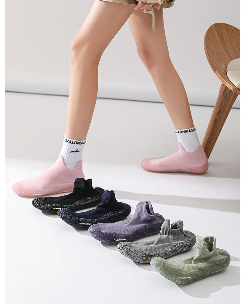 GallonShark Silent Indoor Sports Shoes and Socks Gym Ultra Lightweight Shock Absorbent Breathable Anti Slip Soft Bottom Yoga Jum