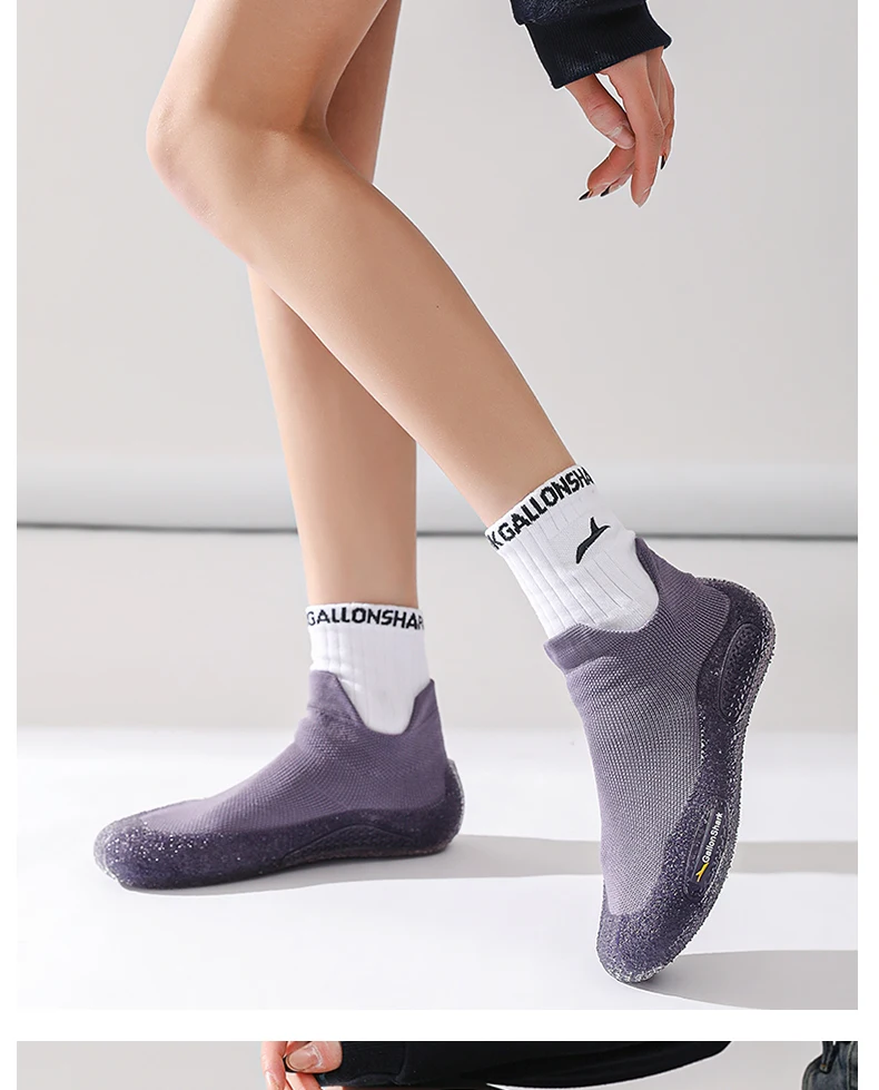 GallonShark Silent Indoor Sports Shoes and Socks Gym Ultra Lightweight Shock Absorbent Breathable Anti Slip Soft Bottom Yoga Jum