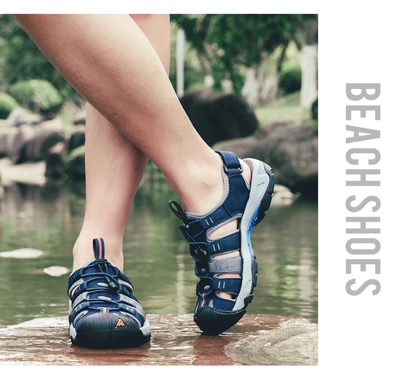 HUMTTO Sandals Women's Outdoor Upstream Shoes Aqua Shoes Wading Sneakers Lightweight Quick-Drying Beach Shoes Men Breathable