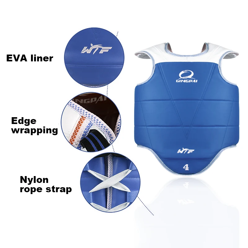 Traditional Taekwondo chest guard kids men women student red blue Karate Taekwondo protectors WTF approved chest supporters TKD