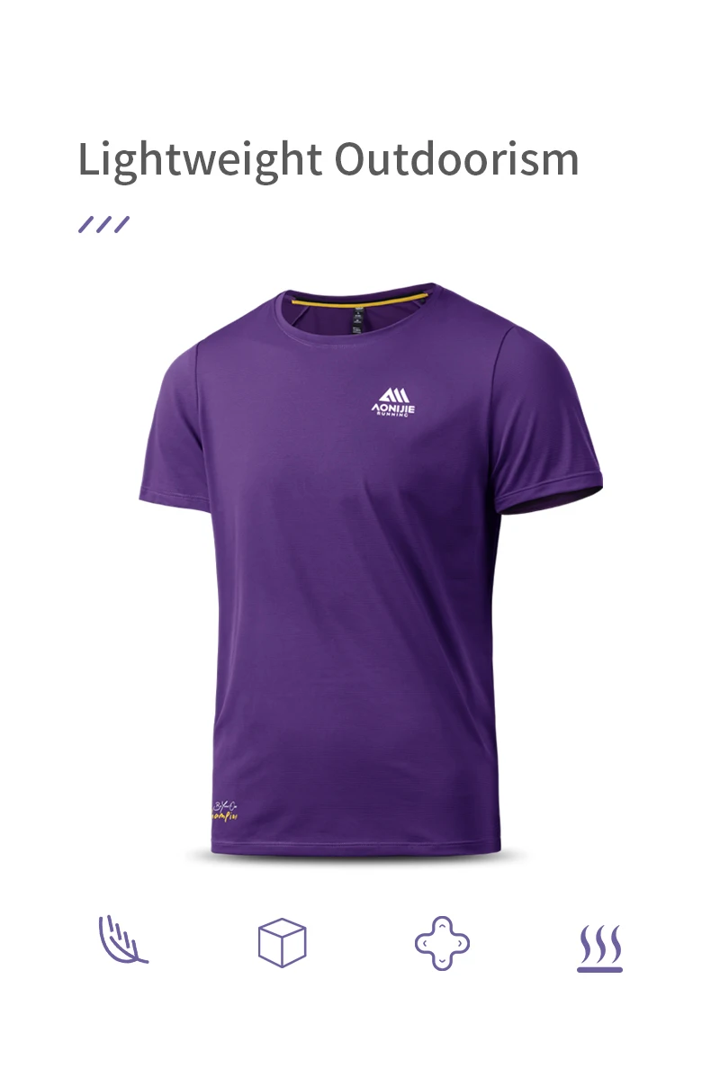 AONIJIE FM5231 Men's Sports Short-sleeves Which Are Light, Soft and Close-fitting, Comfortable, Breathable and Not Stuffy