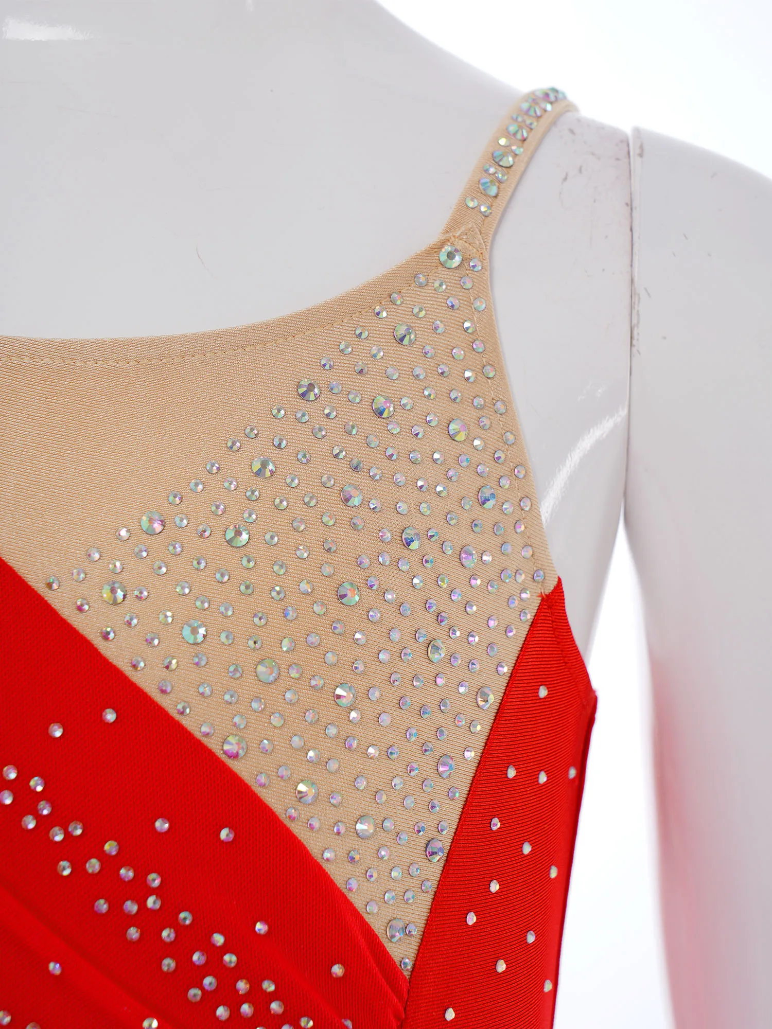 Rhythmic Gymnastics Leotatd Childs Spaghetti Straps Ruched Figure Skating Jumpsuits Kids Girls Sleeveless Ballet Dance Costume