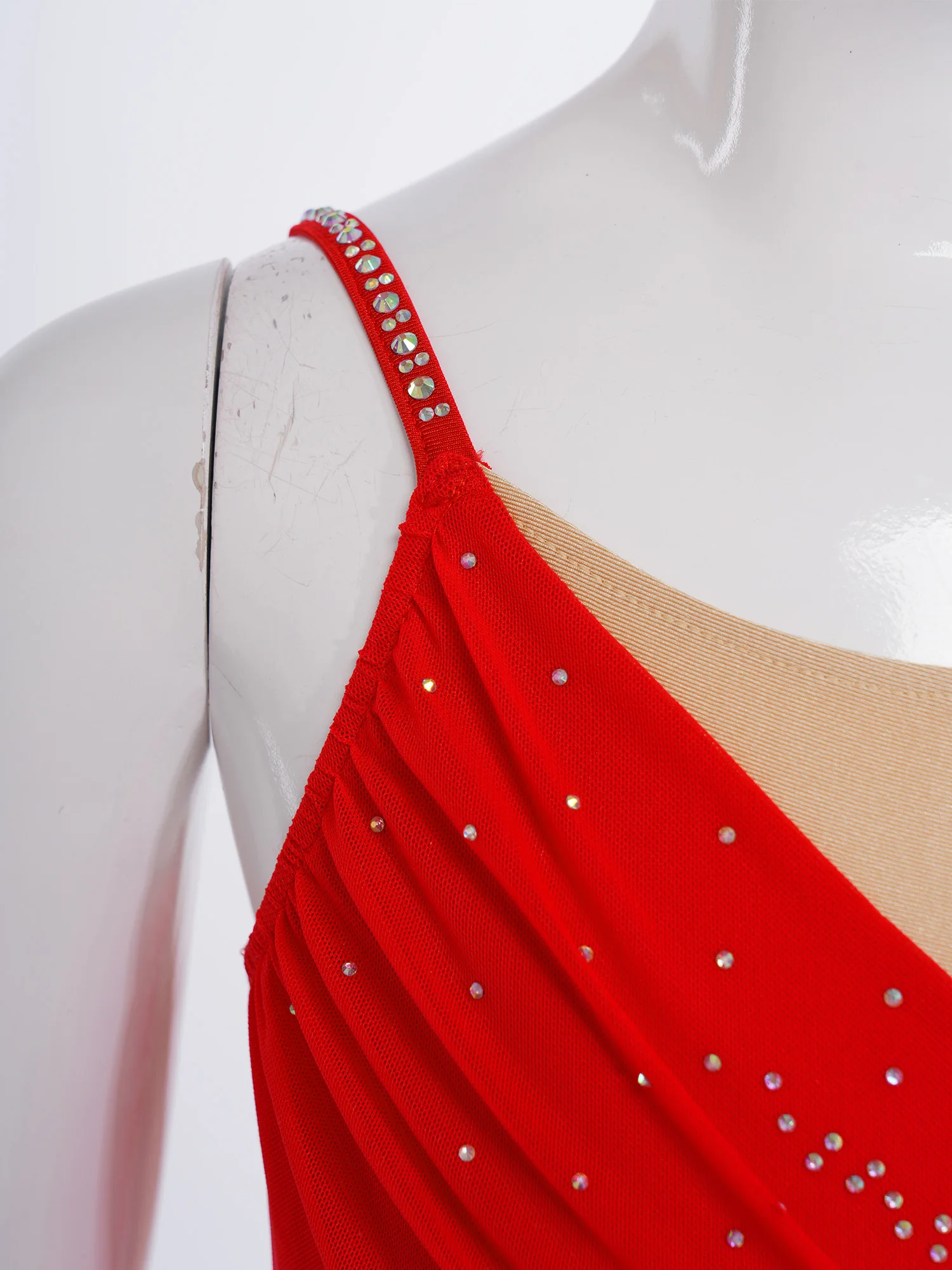 Rhythmic Gymnastics Leotatd Childs Spaghetti Straps Ruched Figure Skating Jumpsuits Kids Girls Sleeveless Ballet Dance Costume