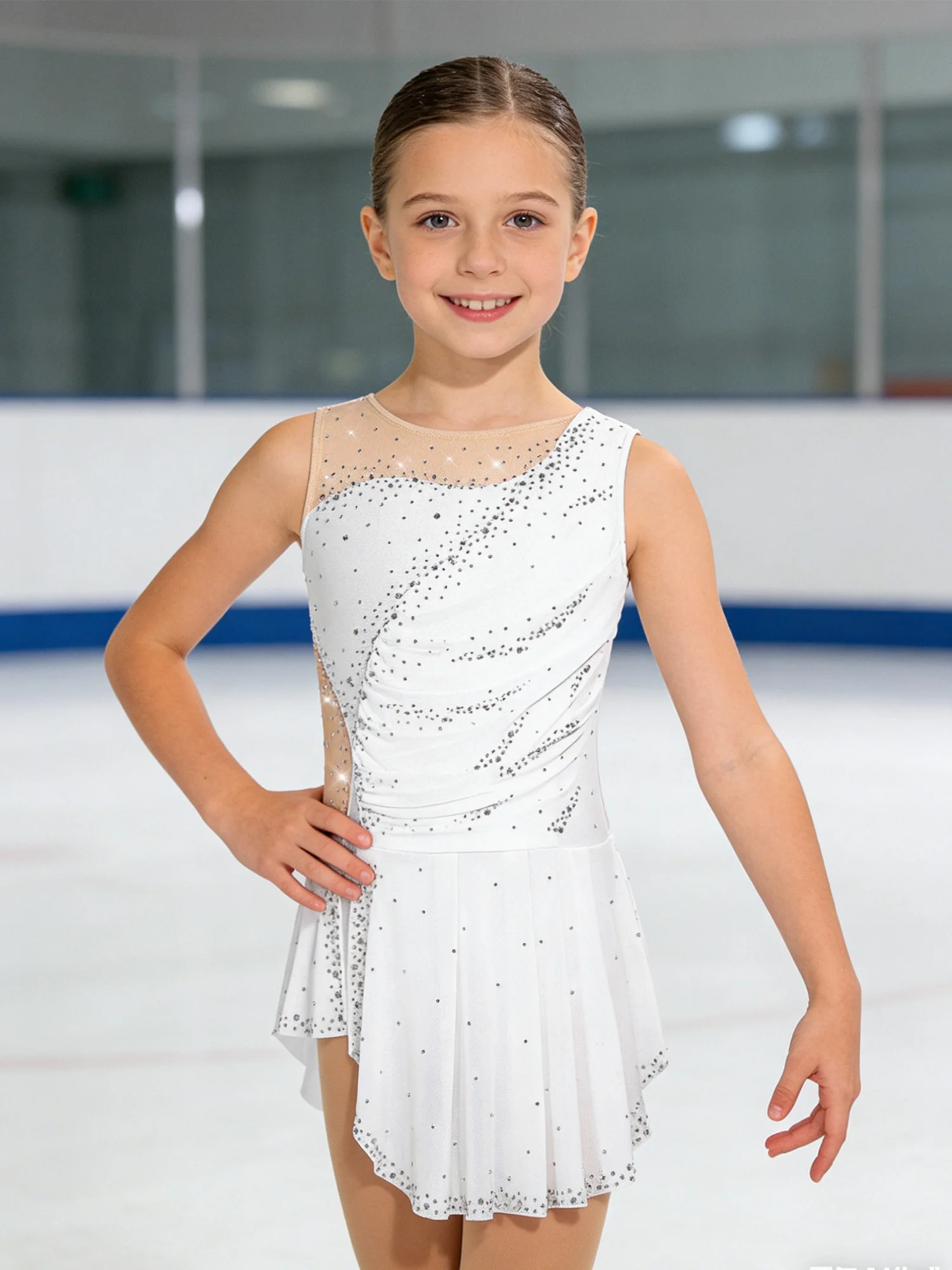 Rhythmic Gymnastics Leotatd Childs Spaghetti Straps Ruched Figure Skating Jumpsuits Kids Girls Sleeveless Ballet Dance Costume