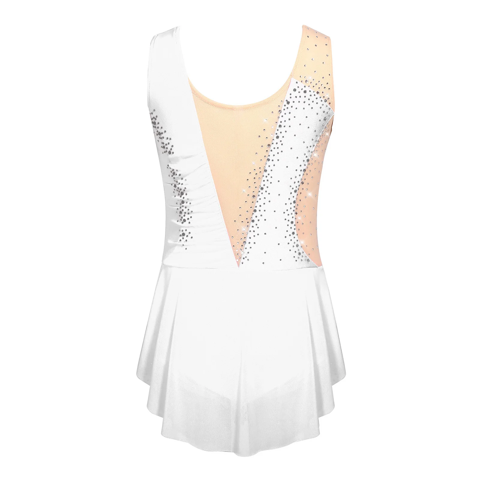 Rhythmic Gymnastics Leotatd Childs Spaghetti Straps Ruched Figure Skating Jumpsuits Kids Girls Sleeveless Ballet Dance Costume
